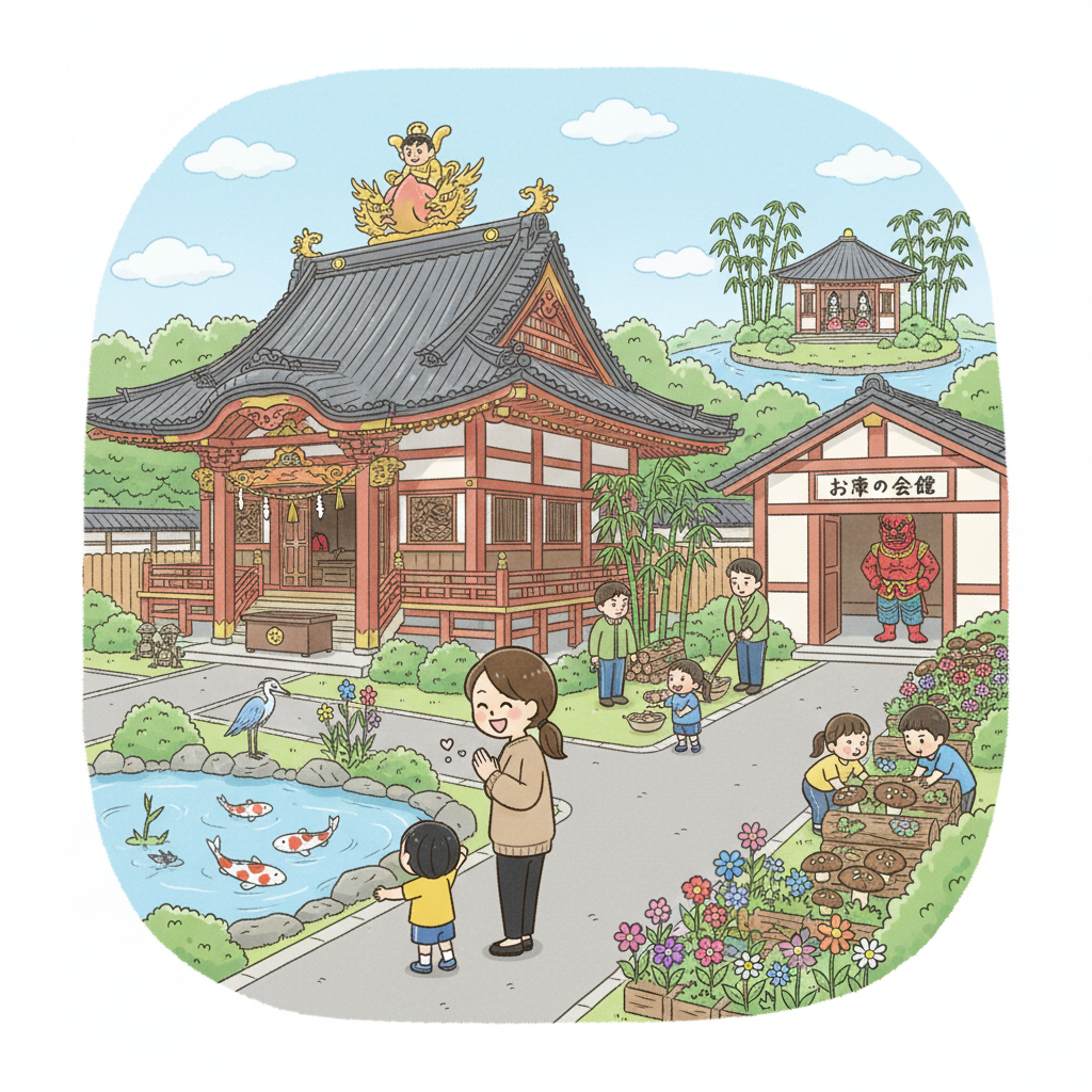 お寺周辺もいっぱい楽しんでいます